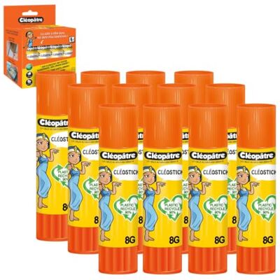 Cléopâtre BA8X12 Cléo'stick Boîte de 12 bâtons de Colle Blanche 8 g Cléopâtre BA8X12 Cléo'stick Boîte de 12 bâtons de Colle Blanche 8 g