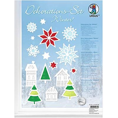 Ursus 21760099 dekorationssats vinter, fotokartong, vit, ca 24,8 x 33 cm laserade motiv, 8 ark genomskinligt papper i 5 olika färger, inklusive pysselinstruktion, färgglada Ursus 21760099 dekorationssats vinter, fotokartong, vit, ca 24,8 x 33 cm laserade motiv, 8 ark genomskinligt papper i 5 olika färger, inklusive pysselinstruktion, färgglada