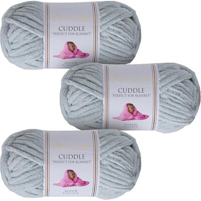 Utopia Crafts Cuddle Supertjockt Chenillegarn Ljusgrå, 100 g 60 m Nystan, Fluffigt, Mjukt & Lätt att Använda, Chunkygarn för Virkning & Stickning, Nybörjarvänligt Alternativ till Ullgarn 3-pack Utopia Crafts Cuddle Supertjockt Chenillegarn Ljusgrå, 100 g 60 m Nystan, Fluffigt, Mjukt & Lätt att Använda, Chunkygarn för Virkning & Stickning, Nybörjarvänligt Alternativ till Ullgarn 3-pack