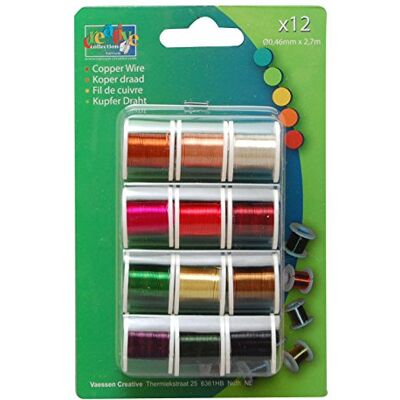 Creative Vaessen kreativ koppar-pysseltråd mörk 12 x 2,7 m – 0,46 mm, koppar, multicoulor, 2 x 2,5 x 2,5 cm Creative Vaessen kreativ koppar-pysseltråd mörk 12 x 2,7 m – 0,46 mm, koppar, multicoulor, 2 x 2,5 x 2,5 cm