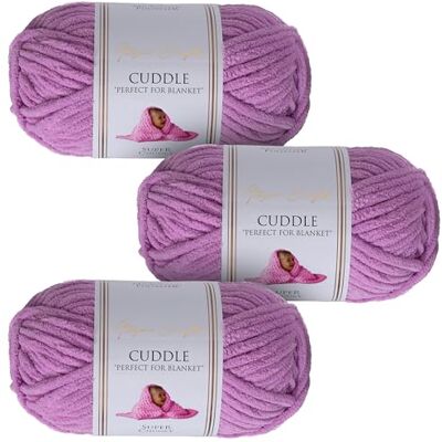 Utopia Crafts Cuddle Supertjockt Chenillegarn Lavendel, 100 g 60 m Nystan, Fluffigt, Mjukt & Lätt att Använda, Chunkygarn för Virkning & Stickning, Nybörjarvänligt Alternativ till Ullgarn 3-pack Utopia Crafts Cuddle Supertjockt Chenillegarn Lavendel, 100 g 60 m Nystan, Fluffigt, Mjukt & Lätt att Använda, Chunkygarn för Virkning & Stickning, Nybörjarvänligt Alternativ till Ullgarn 3-pack
