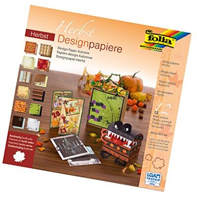 folia 10449 – Designpapper Block höst, ca 30,5 x 30,5 cm, 190 g/kvm, 12 ark sorterade i 12 olika motiv, tryck på båda sidor av hög kvalitet illustrerat papper folia 10449 – Designpapper Block höst, ca 30,5 x 30,5 cm, 190 g/kvm, 12 ark sorterade i 12 olika motiv, tryck på båda sidor av hög kvalitet illustrerat papper