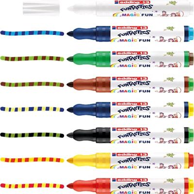 edding 13 Funtastics Magic Marker – färgglada – 8 pennor – rund spets 2–4 mm – färgpennor för barn med magisk färgförändring, presentidé för barn edding 13 Funtastics Magic Marker – färgglada – 8 pennor – rund spets 2–4 mm – färgpennor för barn med magisk färgförändring, presentidé för barn