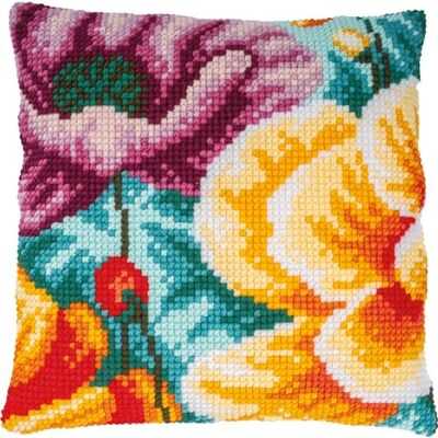 Vervaco Coussin au point kit av croix coquelicots Vervaco Coussin au point kit av croix coquelicots