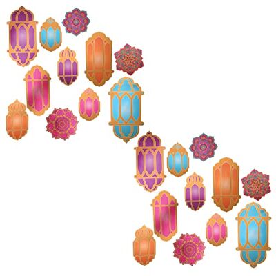 Beistle 53580 Folielykta och mandala-utskärningar, 22 stycken, papper, flerfärgad Beistle 53580 Folielykta och mandala-utskärningar, 22 stycken, papper, flerfärgad