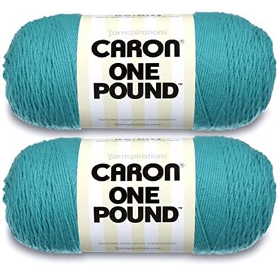 Caron One Pound Aqua Garn 2-pack med 454 g/16 oz akryl 4 medium (kamgarn 812 meter stickning, virkning och hantverk Caron One Pound Aqua Garn 2-pack med 454 g/16 oz akryl 4 medium (kamgarn 812 meter stickning, virkning och hantverk