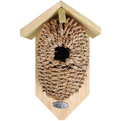 Dehner Natura Vildfågelbo påse Kadlin, inflygningshål Ø 35 mm, ca 26 x 14 x 10 cm, trä/sjögräs Dehner Natura Vildfågelbo påse Kadlin, inflygningshål Ø 35 mm, ca 26 x 14 x 10 cm, trä/sjögräs