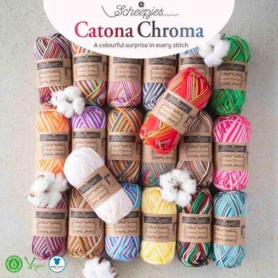 Scheepjes Catona Chroma 100% Merceriserad Bomull Virkning och Stickning Garn (20 Färger) Sortiment Uppsättning 5x50g Scheepjes Catona Chroma 100% Merceriserad Bomull Virkning och Stickning Garn (20 Färger) Sortiment Uppsättning 5x50g