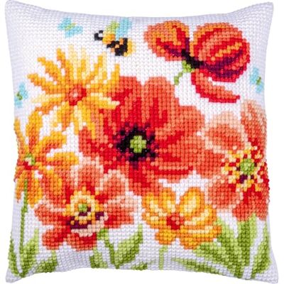 Vervaco Korsstygn broderiförpackning kudde broderi set nybörjare förtryckt Mallblommor gör-det-själv set kreativt set för vuxna dekorativ kudde 40 x 40 cm pysselset hantverkare hus dekoration Vervaco Korsstygn broderiförpackning kudde broderi set nybörjare förtryckt Mallblommor gör-det-själv set kreativt set för vuxna dekorativ kudde 40 x 40 cm pysselset hantverkare hus dekoration