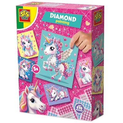 Creative 14726 Unicorn – diamantmålning – kreativt hantverkskit för barn i åldern 3+ – dekorera 5 enhörningskort med självhäftande diamantklistermärken Creative 14726 Unicorn – diamantmålning – kreativt hantverkskit för barn i åldern 3+ – dekorera 5 enhörningskort med självhäftande diamantklistermärken