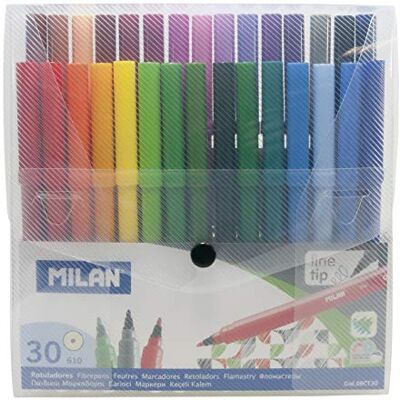 MILAN Flamastry 30 kolorów w plastikowym etui MILAN Flamastry 30 kolorów w plastikowym etui