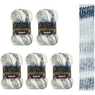 Wollbiene 5 x 100 g ullbi splash batik 500 gram med färggradient antipilling flerfärgad stickad ull virkad ull året runt ull (7070) Wollbiene 5 x 100 g ullbi splash batik 500 gram med färggradient antipilling flerfärgad stickad ull virkad ull året runt ull (7070)