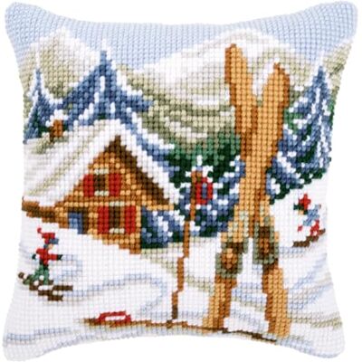 Vervaco korsstygnskudde/broderikudde förtryck, Snow Fun, 40 x 40 cm, PN-001868 Vervaco korsstygnskudde/broderikudde förtryck, Snow Fun, 40 x 40 cm, PN-001868
