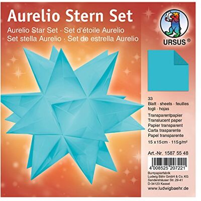 Ursus 15875548 – vikblad Aurelio stjärnor, genomskinligt papper, 15 x 15 cm, bensin Ursus 15875548 – vikblad Aurelio stjärnor, genomskinligt papper, 15 x 15 cm, bensin