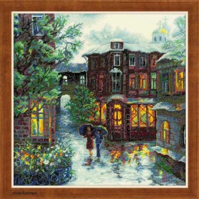 Riolis , Räkningsmönster korsstygnsset regnig sommar, bomull, flerfärgad, 30 x 30 x 0,1 cm Riolis , Räkningsmönster korsstygnsset regnig sommar, bomull, flerfärgad, 30 x 30 x 0,1 cm