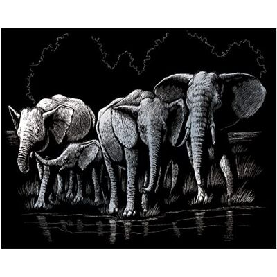 Pracht Creatives Hobby Royal & Langnickel-Image elefantflock i silver, med skrappenna och modell, lämplig för barn och vuxna, 4674-20381 Pracht Creatives Hobby Royal & Langnickel-Image elefantflock i silver, med skrappenna och modell, lämplig för barn och vuxna, 4674-20381