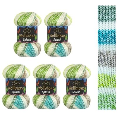 Wollbiene 5 x 100 g ullbi splash batik 500 gram med färggradient antipilling flerfärgad stickad ull virkad ull året runt ull (7030) Wollbiene 5 x 100 g ullbi splash batik 500 gram med färggradient antipilling flerfärgad stickad ull virkad ull året runt ull (7030)