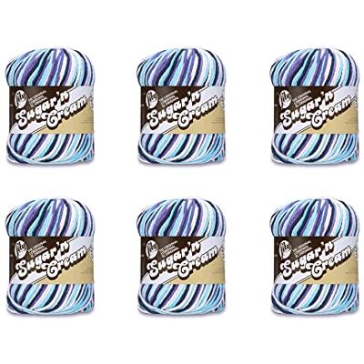 Lily Sugar'N grädde superstorlek måndagsgarn – 6 paket med 85 g – bomull – 4 medium (kamgarn – 150 meter – stickning/virkning Lily Sugar'N grädde superstorlek måndagsgarn – 6 paket med 85 g – bomull – 4 medium (kamgarn – 150 meter – stickning/virkning
