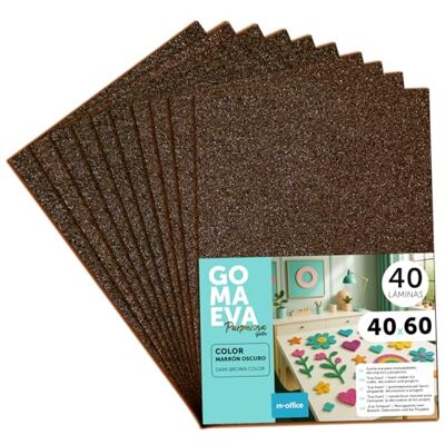 m-office Färgglada Glitterade Eva Gummiark, Crepla Gummi för Scrapbooking, Skola, Kreativa Kartonger, Hantverk, Landskapstårtor, Skola eller Konstprojekt 40 x 60 cm (Mörkbrun, 40uds) m-office Färgglada Glitterade Eva Gummiark, Crepla Gummi för Scrapbooking, Skola, Kreativa Kartonger, Hantverk, Landskapstårtor, Skola eller Konstprojekt 40 x 60 cm (Mörkbrun, 40uds)