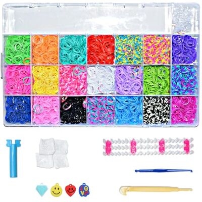 mituso Pajoma Loom Gummiband Startbox med 4200 Band, Flerfärgad mituso Pajoma Loom Gummiband Startbox med 4200 Band, Flerfärgad