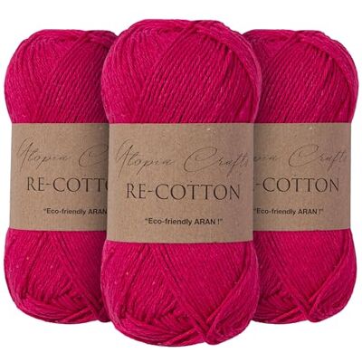 Utopia Crafts bomullsgarn 3 x 100 g (rosa) Utopia Crafts bomullsgarn 3 x 100 g (rosa)