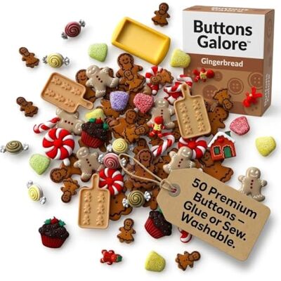 BUTTONS GALORE & MORE Buttons Galore Gingerbread Super Value Pack Craft Buttons, Brown 50 Pack BUTTONS GALORE & MORE Buttons Galore Gingerbread Super Value Pack Craft Buttons, Brown 50 Pack