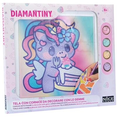 DIAMANTINY Design Art Kawaii enhörning tårta på duk, flerfärgad, 90037 DIAMANTINY Design Art Kawaii enhörning tårta på duk, flerfärgad, 90037