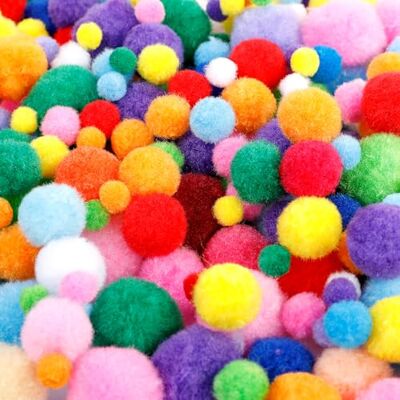 AiQInu 1 200 st färgglada pompoms för hantverk, 10/15/20/25/30 mm, för hantverk och hantverksdekorationer AiQInu 1 200 st färgglada pompoms för hantverk, 10/15/20/25/30 mm, för hantverk och hantverksdekorationer