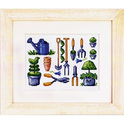 Permin "trädgård bild" set, flera färger, 28 x 32 cm Permin "trädgård bild" set, flera färger, 28 x 32 cm