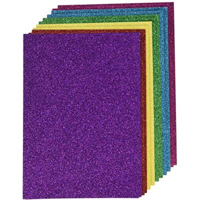 Rayher 67363000 Glitterpapper mix – färgglad, självhäftande, 12 ark, DIN A5, 14,8 x 21 cm, 130 g/m2, 6 färger sorterade, glitterpapper för pyssel, natur, normal Rayher 67363000 Glitterpapper mix – färgglad, självhäftande, 12 ark, DIN A5, 14,8 x 21 cm, 130 g/m2, 6 färger sorterade, glitterpapper för pyssel, natur, normal