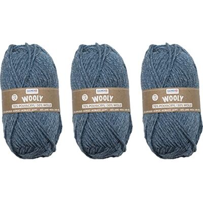 Glorex 5 1002 50 – uppsättning av 3 stickgarn, Wooly av 70% akryl och 30% ull, 50 g vardera blåmelerad, mycket mjuk, värmande, bekväm att bära Glorex 5 1002 50 – uppsättning av 3 stickgarn, Wooly av 70% akryl och 30% ull, 50 g vardera blåmelerad, mycket mjuk, värmande, bekväm att bära