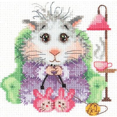 Magic Needle 18–95 ZW Jag stickar på beställning korsstygnsset med räkningsmönster kvistutgåva, bomull, flerfärgad, 12 x 12 cm Magic Needle 18–95 ZW Jag stickar på beställning korsstygnsset med räkningsmönster kvistutgåva, bomull, flerfärgad, 12 x 12 cm