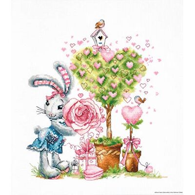 LUCAS Luca-S B1125 Valentine flickor korsstygn, bomull, flerfärgad, 22,5 x 26,5 cm LUCAS Luca-S B1125 Valentine flickor korsstygn, bomull, flerfärgad, 22,5 x 26,5 cm