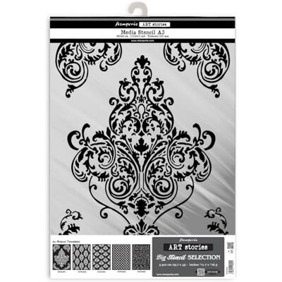 Stamperia Selection of Big Stencils A3 for Scrapbooks, Albums, Cards, Bullet Journalling, and More, Flexible Material, Easy to Clean, Perfect for Hobbies, Crafts and Gifting (Art Stories) (5pcs) Stamperia Selection of Big Stencils A3 for Scrapbooks, Albums, Cards, Bullet Journalling, and More, Flexible Material, Easy to Clean, Perfect for Hobbies, Crafts and Gifting (Art Stories) (5pcs)