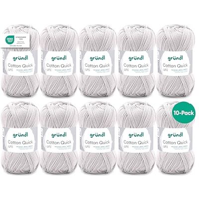 Gründl Ull Cotton Quick uni – tunn ull för virkning – stickgarn – virkgarn – glänsande och hudvänligt – 100% bomull – 10 nystan 50 g/125 m – nåltjocklek 3–4 – ljusgrå Gründl Ull Cotton Quick uni – tunn ull för virkning – stickgarn – virkgarn – glänsande och hudvänligt – 100% bomull – 10 nystan 50 g/125 m – nåltjocklek 3–4 – ljusgrå