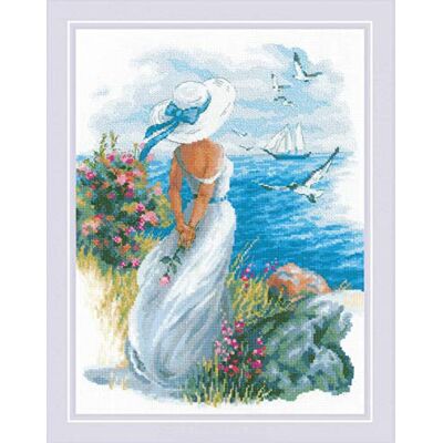 Riolis Counted Cross Stitch Kit 11,75"X 15,75"-Angelique (14 räkna) Riolis Counted Cross Stitch Kit 11,75"X 15,75"-Angelique (14 räkna)