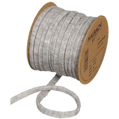 Halbach sidenband premium ullstickad slang (vegan) bredd: 8 mm längd: 15 m, slanggarn med tråd, fyllningsbar för gör-det-själv-projekt och namnskyltar färg: grå Halbach sidenband premium ullstickad slang (vegan) bredd: 8 mm längd: 15 m, slanggarn med tråd, fyllningsbar för gör-det-själv-projekt och namnskyltar färg: grå