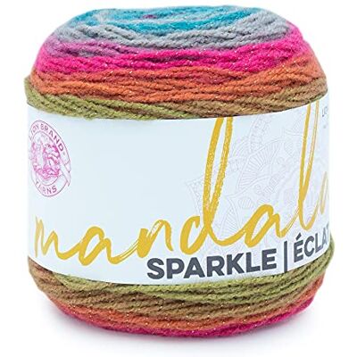 Lion Brand Yarn Lejonmärke garn, 94 akryl/6 procent metallisk polyester, flerfärgad (strid), en storlek Lion Brand Yarn Lejonmärke garn, 94 akryl/6 procent metallisk polyester, flerfärgad (strid), en storlek
