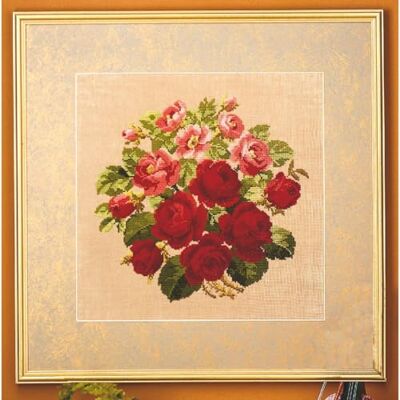 Permin korsstygn broderiförpackning bild rosor räkningsmönster Permin korsstygn broderiförpackning bild rosor räkningsmönster