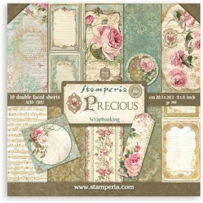 Stamperia Scrapbooking Small Pad 10 ark cm 20,3 x 20,3 (8 x 8 tum) – exakt Stamperia Scrapbooking Small Pad 10 ark cm 20,3 x 20,3 (8 x 8 tum) – exakt