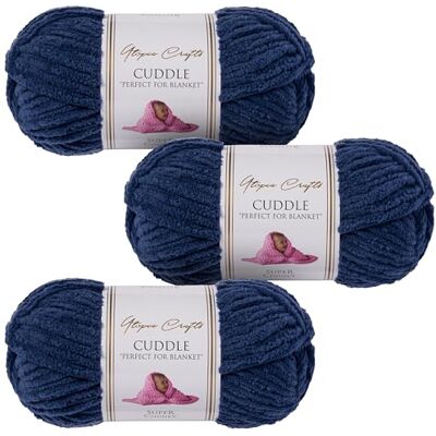 Utopia Crafts Cuddle Supertjockt Chenillegarn Indigo, 100 g 60 m Nystan, Fluffigt, Mjukt & Lätt att Använda, Chunkygarn för Virkning & Stickning, Nybörjarvänligt Alternativ till Ullgarn 3-pack Utopia Crafts Cuddle Supertjockt Chenillegarn Indigo, 100 g 60 m Nystan, Fluffigt, Mjukt & Lätt att Använda, Chunkygarn för Virkning & Stickning, Nybörjarvänligt Alternativ till Ullgarn 3-pack