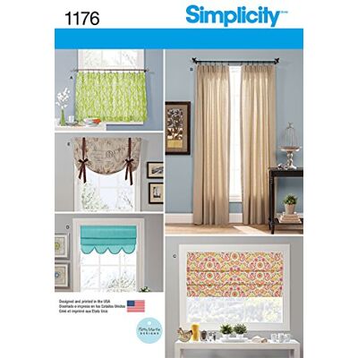 Simplicity Sömnadsmönster 1176: Fönsterbehandlingar, storlek OS Simplicity Sömnadsmönster 1176: Fönsterbehandlingar, storlek OS