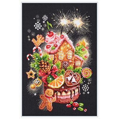 Magic Needle 540-673 ZW julgodis korsstygnsset med räkningsmönster gren utgåva, bomull, flerfärgad, 18 x 28 cm Magic Needle 540-673 ZW julgodis korsstygnsset med räkningsmönster gren utgåva, bomull, flerfärgad, 18 x 28 cm