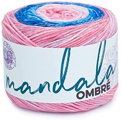 Lion Brand Yarn Lejonmärke garn företag mandala ombre garn, ren, en skein, rosa, blå Lion Brand Yarn Lejonmärke garn företag mandala ombre garn, ren, en skein, rosa, blå