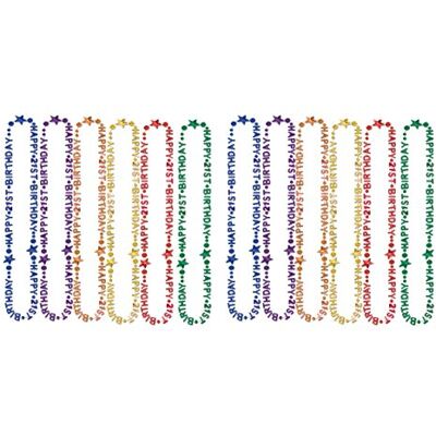 Beistle 57237-21 12-pack "21st" födelsedagspärlor halsband med flera pärlor 36" flerfärgad Beistle 57237-21 12-pack "21st" födelsedagspärlor halsband med flera pärlor 36" flerfärgad