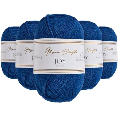 Utopia Crafts JOY DK stickad Yarn 5 x 50 g – 100% akryl (marinblå) Utopia Crafts JOY DK stickad Yarn 5 x 50 g – 100% akryl (marinblå)