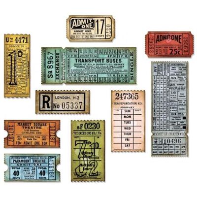 Sizzix Thinlits Set med 6-pack ticket Booth från Tim Holtz, kolstål, flerfärgad, 19,1 x 14,4 x 0,4 cm Sizzix Thinlits Set med 6-pack ticket Booth från Tim Holtz, kolstål, flerfärgad, 19,1 x 14,4 x 0,4 cm
