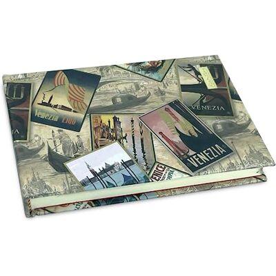 Magicamente Carta Set med 2 skissbok, A6 Ritningsblock, 14,8 x 10 cm, Styvt omslag, Guldpulverdekoration, 96 ark, slätt papper mocka. Mönster: Venedig Magicamente Carta Set med 2 skissbok, A6 Ritningsblock, 14,8 x 10 cm, Styvt omslag, Guldpulverdekoration, 96 ark, slätt papper mocka. Mönster: Venedig
