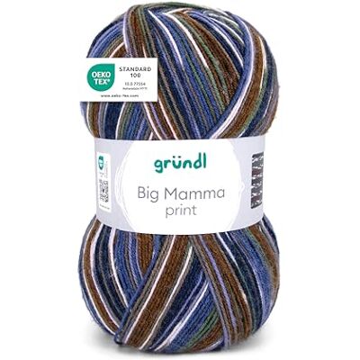120 Gründl 2612-47 Big mamma print ull, akryl, moss-kungs-indigo-taupe-chokladvit, 30 x 17 x 14 cm, 400 gram 120 Gründl 2612-47 Big mamma print ull, akryl, moss-kungs-indigo-taupe-chokladvit, 30 x 17 x 14 cm, 400 gram