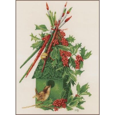 Lanarte PN-0173607 korsstygnsset MB fågelhus, nummermönster räknare mönster förpackning, bomull, flerfärgad, 30 x 44 cm/12 tum x 17,6 tum Lanarte PN-0173607 korsstygnsset MB fågelhus, nummermönster räknare mönster förpackning, bomull, flerfärgad, 30 x 44 cm/12 tum x 17,6 tum